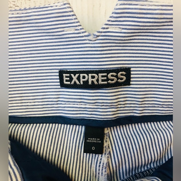 Nautical Striped Seersucker Chino Shorts by Express - Picture 2 of 11